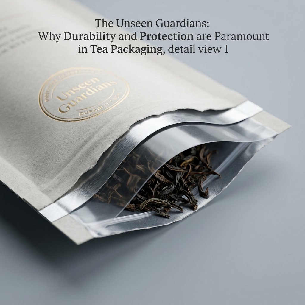 Assortment of durable wholesale tea packaging options, including multi-layered pouches, tins, and vacuum-sealed bags, designed to protect against light, moisture, and physical damage, showcasing the commitment to tea quality. - 1